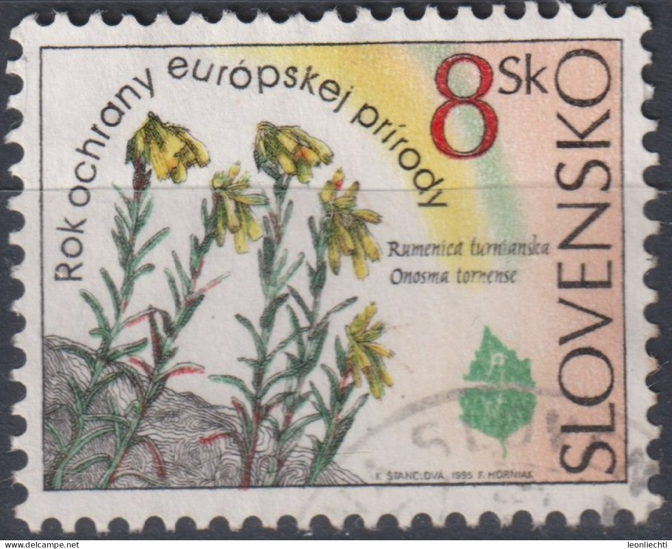 1995 Slowakische Republik ° Mi:SK 219, Sn:SK 207, Yt:SK 183, Onosma Tornense, Blumen, Flowers (1995) - Usati