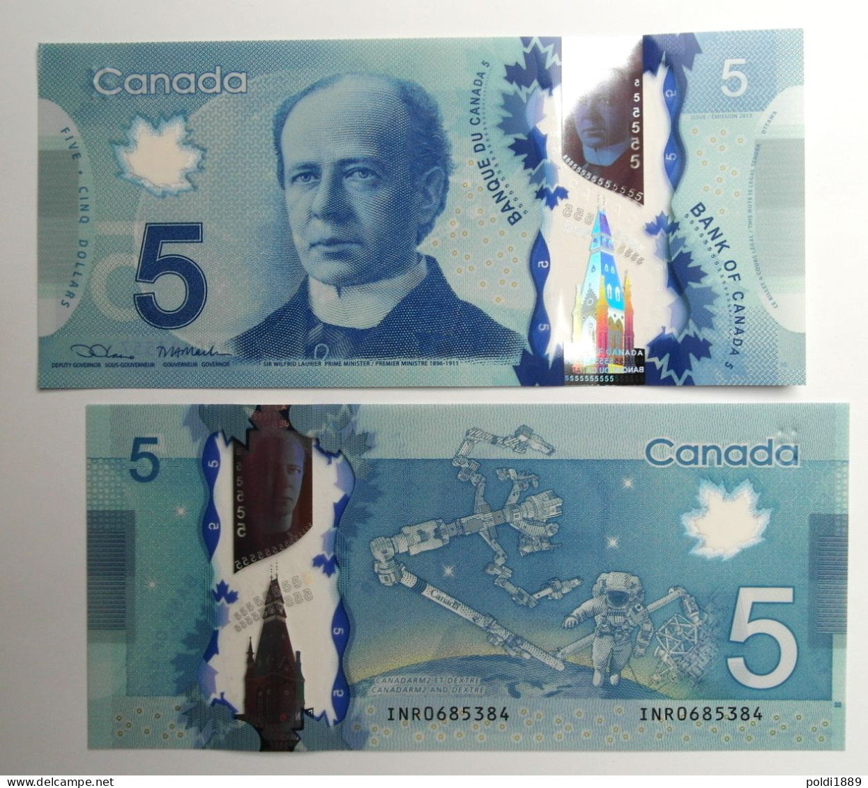 Kanada Canada 2 X 5 Dollars 2013 Raumfahrt Raumschiff Polymer UNC Bankfrisch - Canada