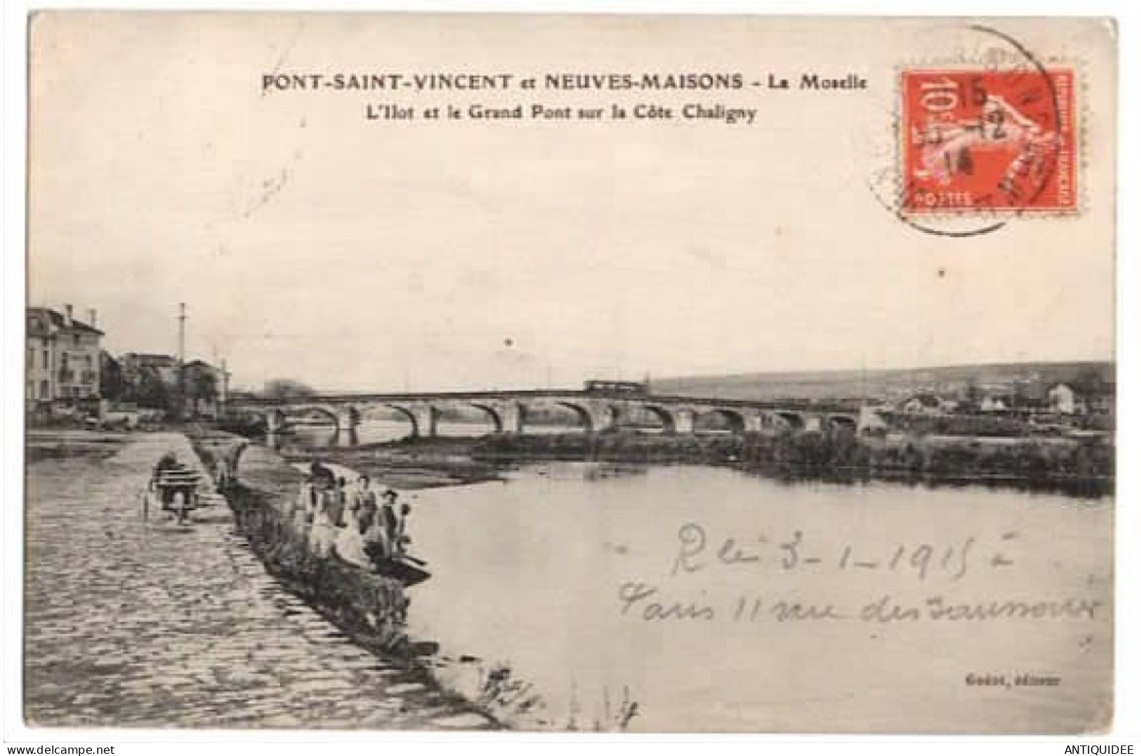 PONT-SAINT-VINCENT Et NEUVES-MAISONS - La Moselle L'Ilot Et Le Grand Pont Sur La Côte Chaligny - (30 DECEMBRE 1914) - - Neuves Maisons
