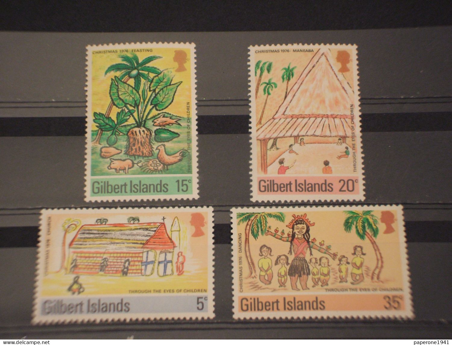 GILBERT ELLICE - 1976 NUOVO ANNO/DISEGNI/PIANTA... 4 VALORI - NUOVO(++) - Gilbert & Ellice Islands (...-1979)