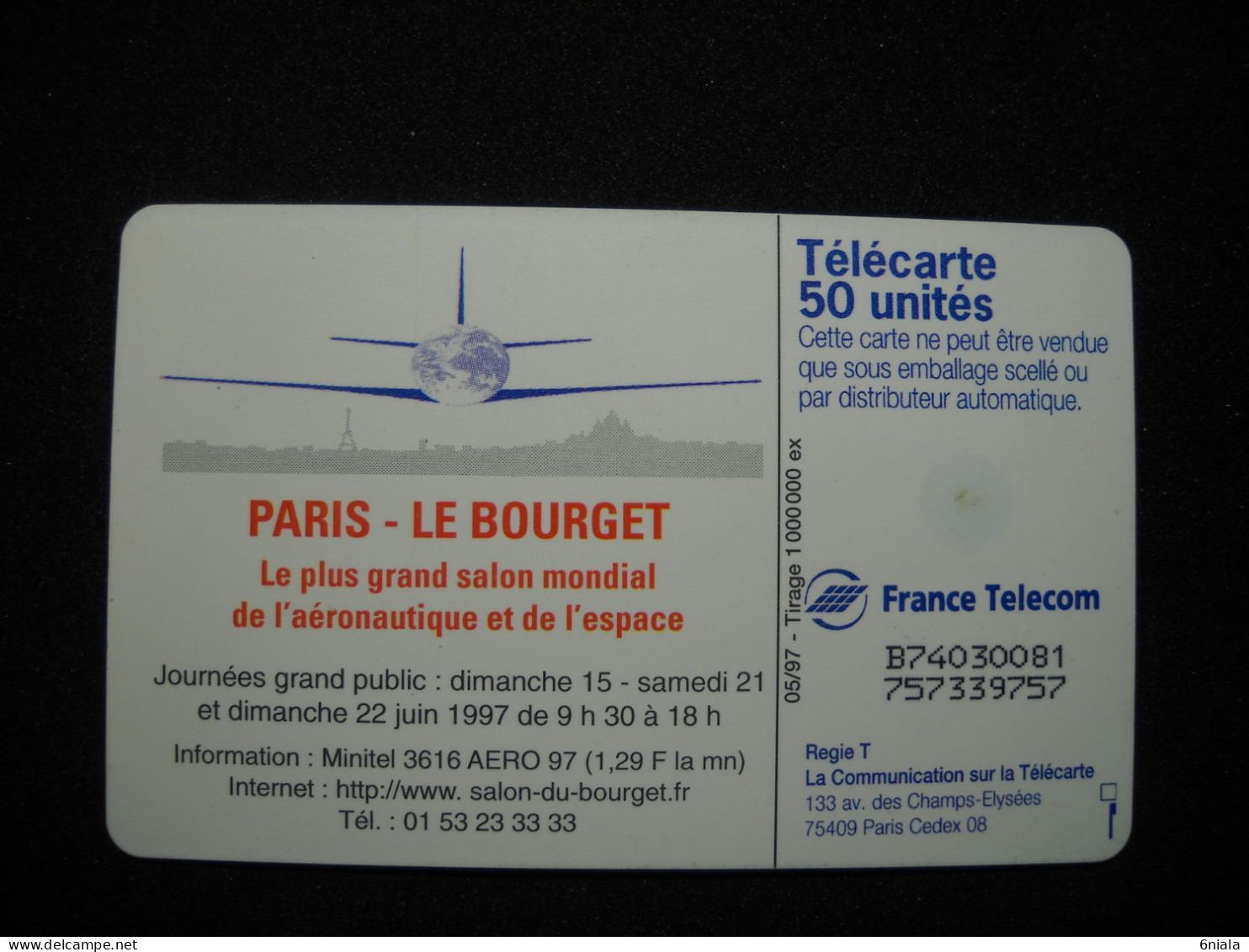 7684 Télécarte Collection SALON DU BOURGET PARIS 1997 AVION AVIATION  ( 2 Scans )  Carte Téléphonique - Aerei