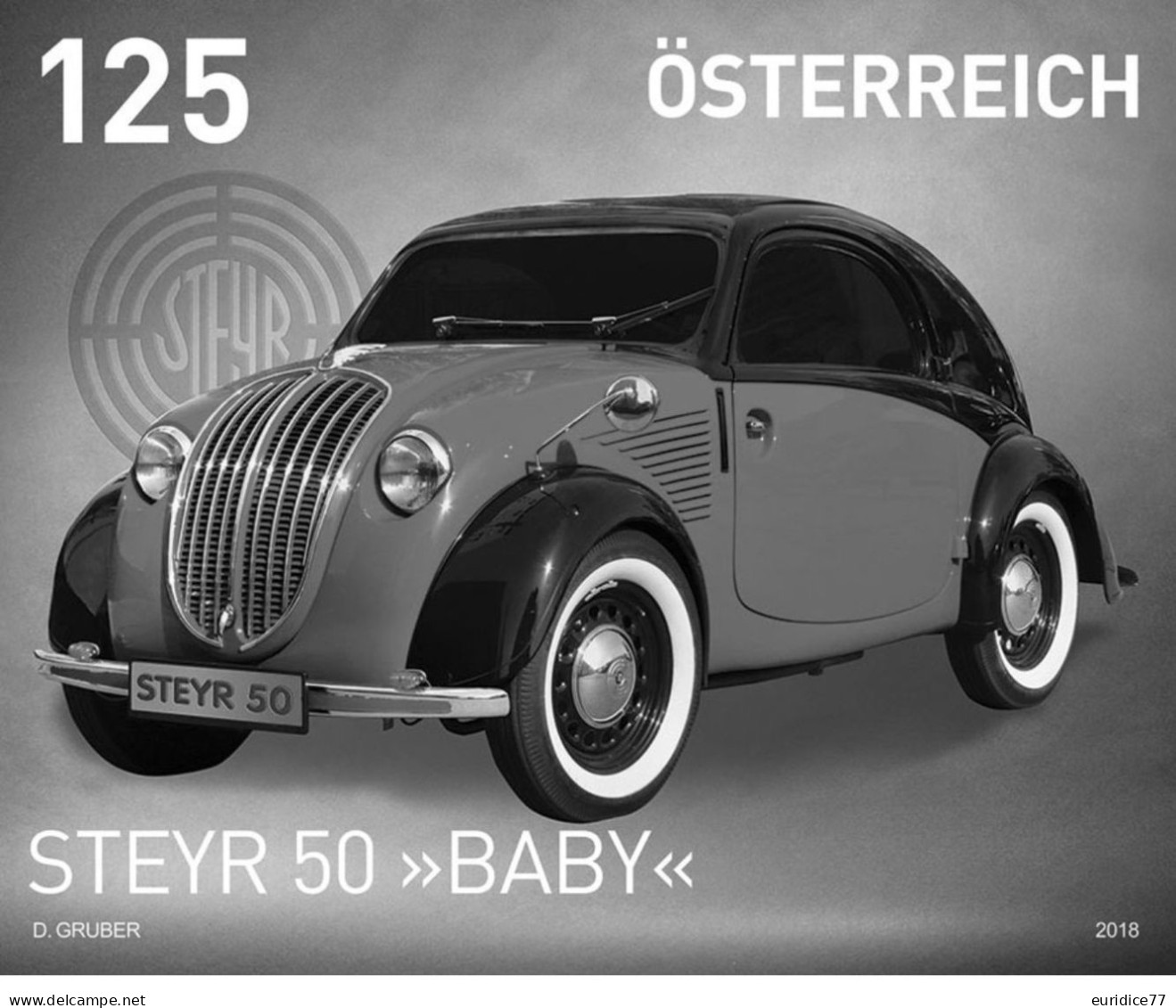 Austria 2018 - Steyr Typ 50 Baby - Black Print Mnh** - Essais & Réimpressions