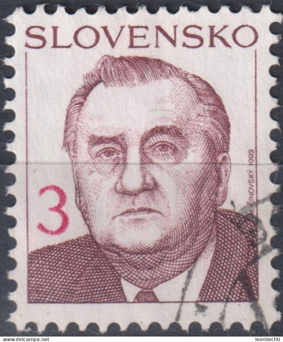 1993 Slowakische Republik ° Mi:SK 180, Sn:SK 159A, Yt:SK 146, Michal Kováč, President Of Slovakia - Oblitérés