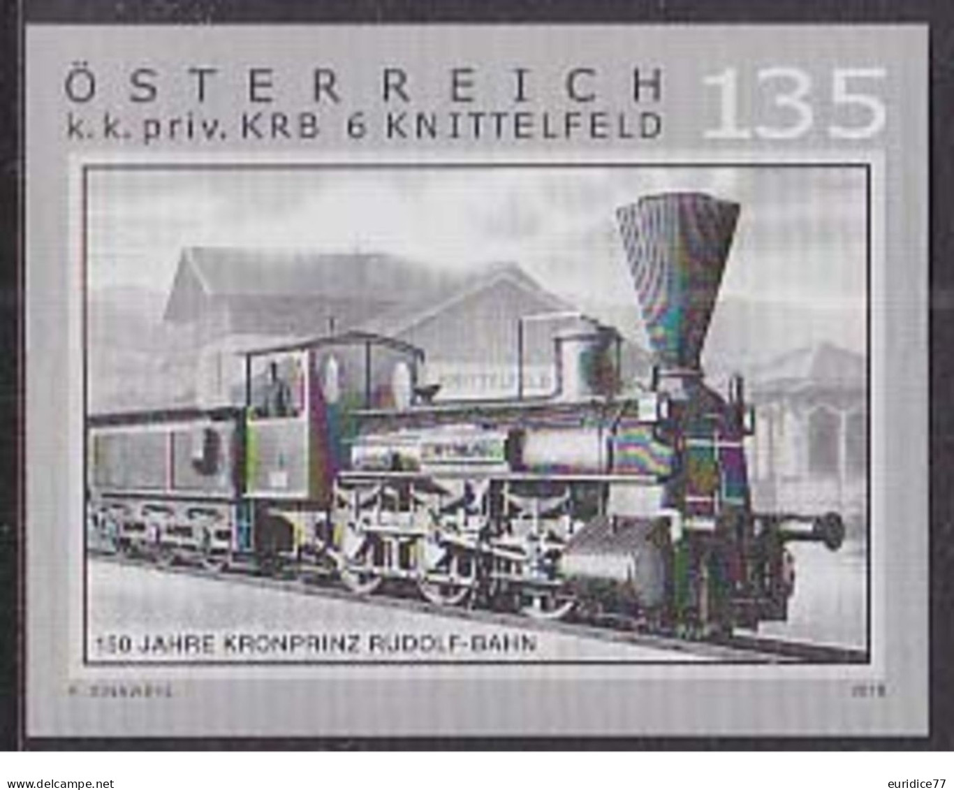 Austria 2018 - Railways Black Print Mnh** - Essais & Réimpressions