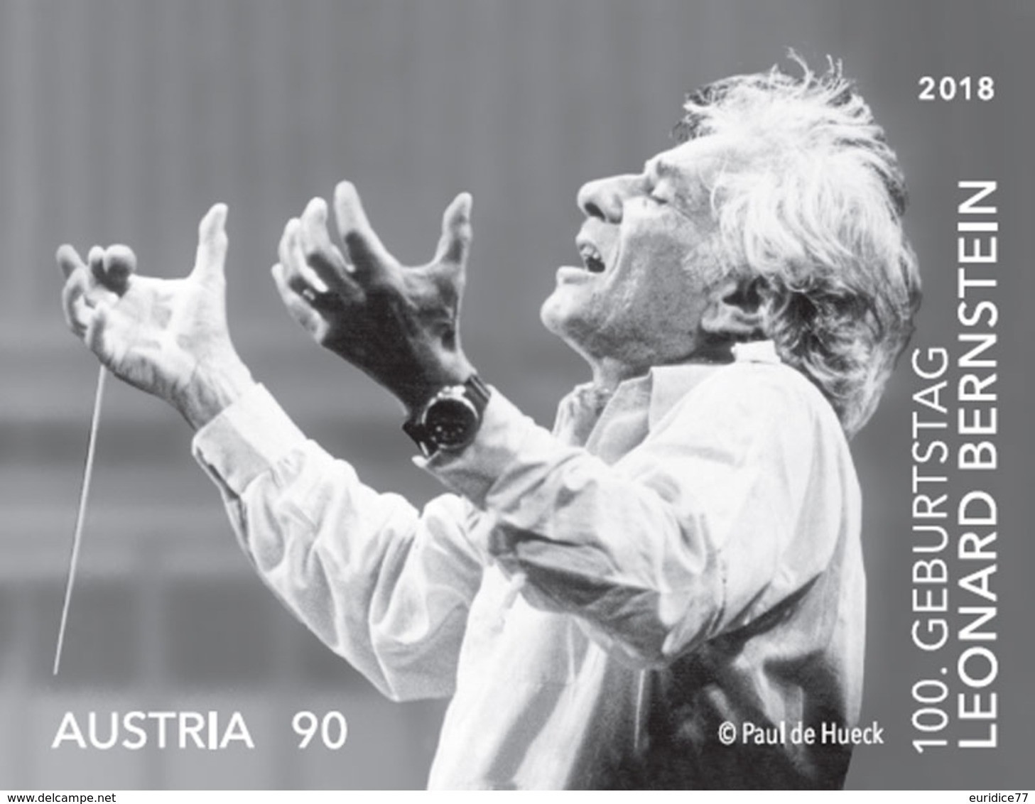 Austria 2018 - 100. Geb. Leonard Bernstein Black Print Mnh** - Probe- Und Nachdrucke