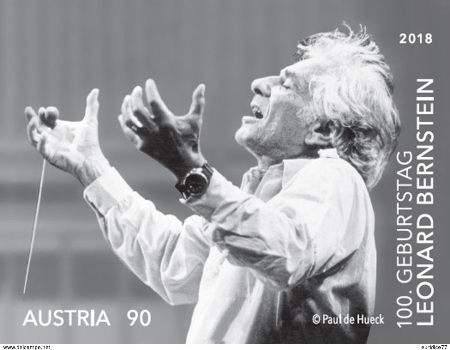 Austria 2018 - 100. Geb. Leonard Bernstein Black Print Mnh** - Ensayos & Reimpresiones