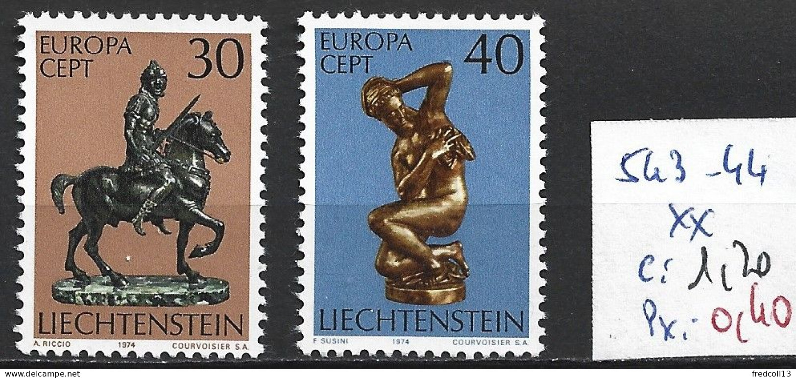 LIECHTENSTEIN 543-44 ** Côte 1.20 € - 1974