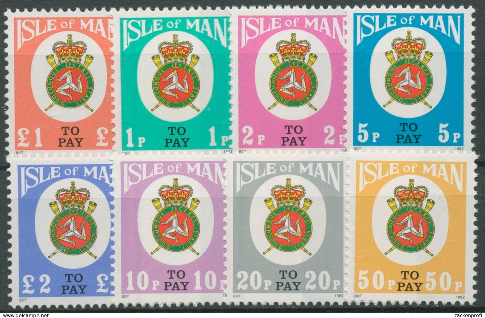 Isle Of Man Portomarken 1982 Landeswappen P 17/24 Postfrisch - Impuestos