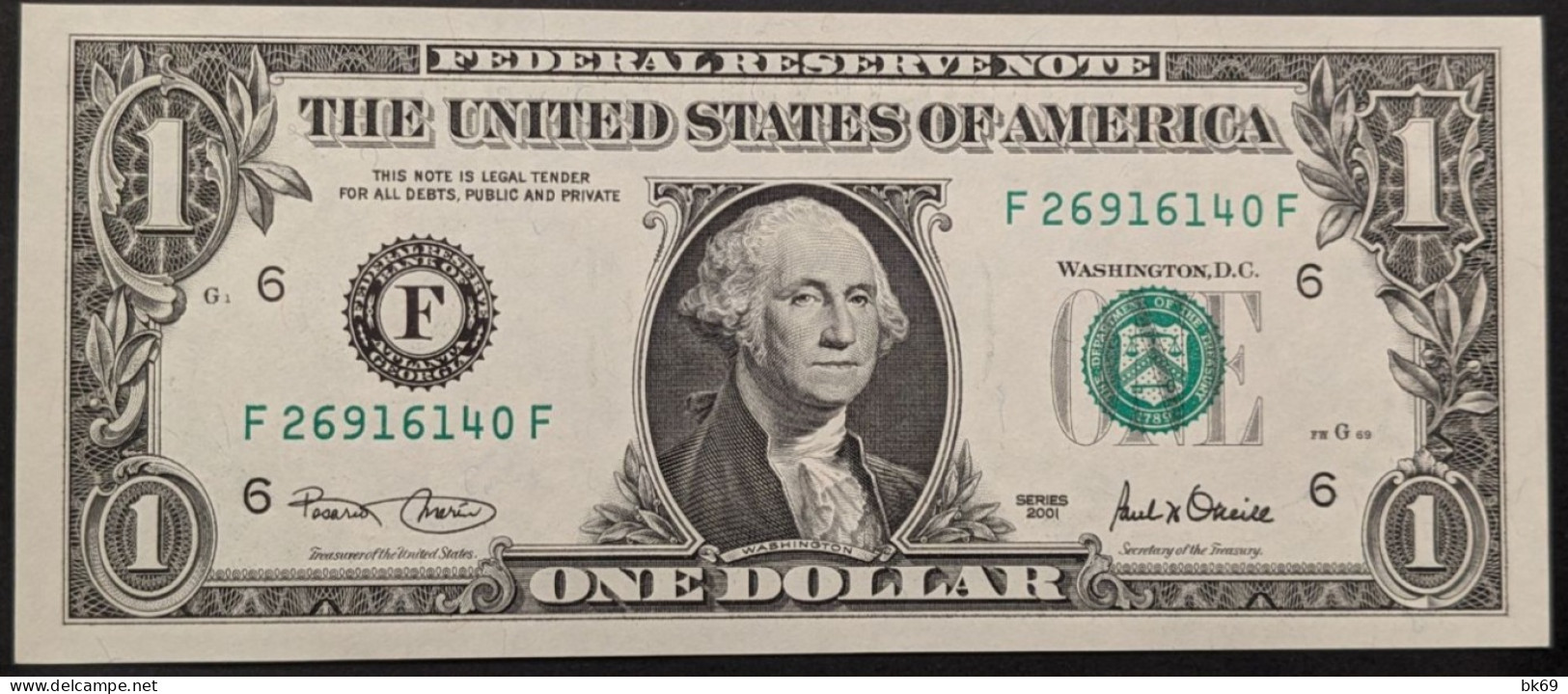 USA 1 Dollar X4 2001 UNC F NEUF N° De Série Qui Se Suivent - Biljetten Van De  Federal Reserve (1928-...)