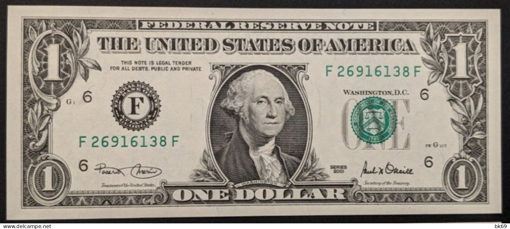 USA 1 Dollar X4 2001 UNC F NEUF N° De Série Qui Se Suivent - Billets De La Federal Reserve (1928-...)