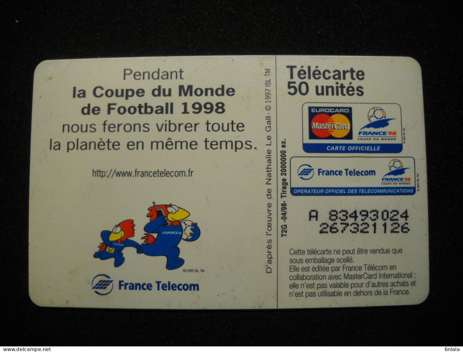 7690 Télécarte Collection  COUPE DU MONDE FRANCE 98 FOOT  1998  ( 2.scans)  Carte Téléphonique - Deportes