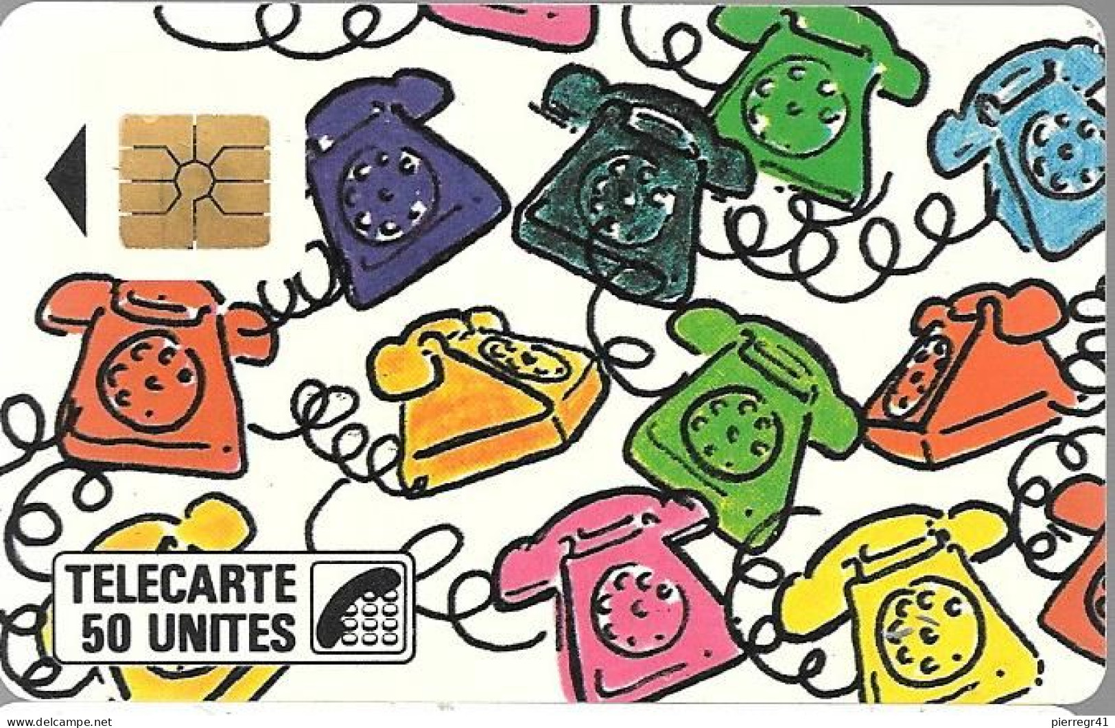 CARTE-PUBLIC-1987-50U-F 10-SO2.410.1-Les TELEPHONES-4Pe-4241 Envers-Utilisé-TBE/RARE - 1987