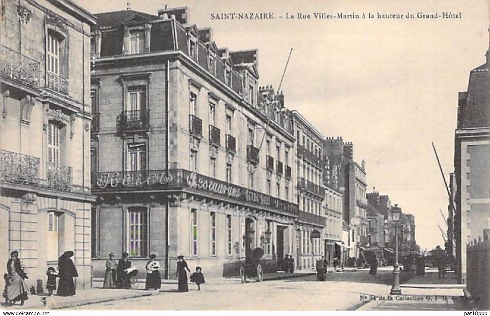 HOTEL RESTAURANT - 44 - SAINT NAZAIRE : Le " GRAND HOTEL " Rue Villes-Martin - CPA - Loire Atlantique - Hotels & Gaststätten