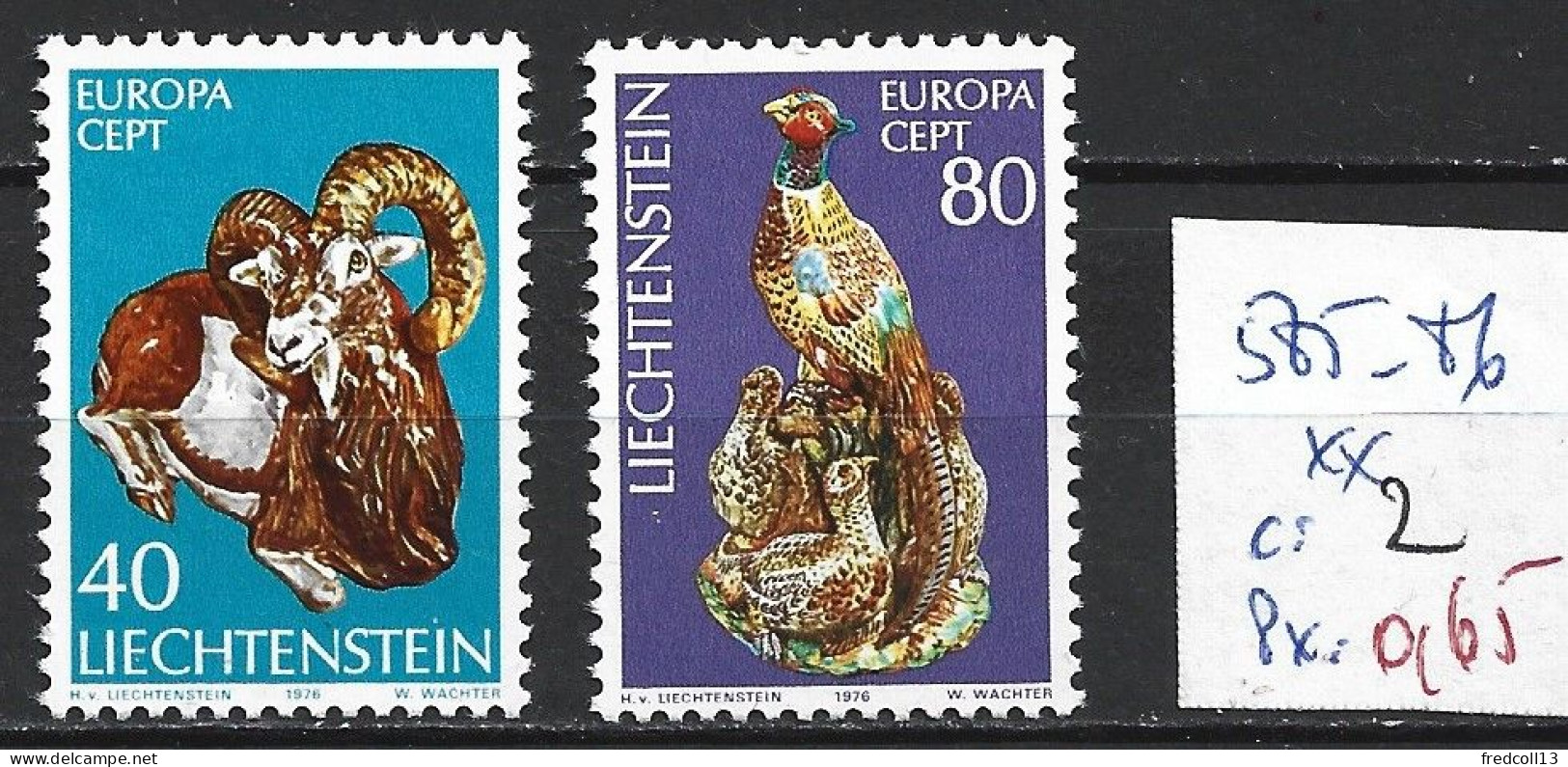 LIECHTENSTEIN 585-86 ** Côte 2 € - 1976