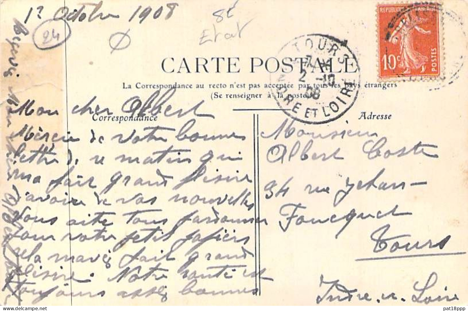 COMMERCE MAGASIN - 24 - PERIGUEUX Les NOUVELLES  GALERIES - CPA 1908 Peu Fréquente (0 Sur Le Site) Dordogne (voir état) - Winkels