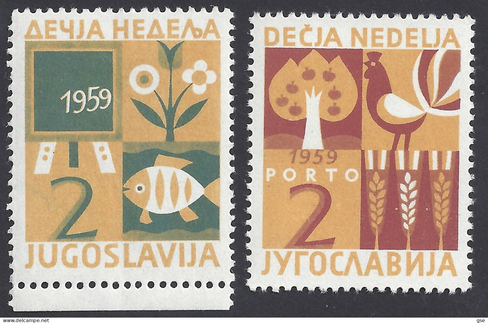 JUGOSLAVIA 1959 - Yvert B39/40** - Beneficenza | - Bienfaisance
