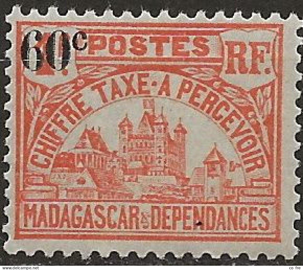Madagascar, Taxe N°17** (ref.2) Le Trait Clair Sur Le 6 Est Dû Au Scan - Impuestos