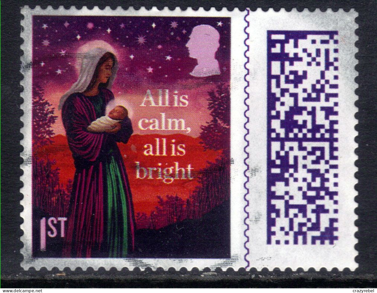 GB 2023 KC 3rd 1st Christmas Silent Night Barcode Used ( H359 ) - Used Stamps