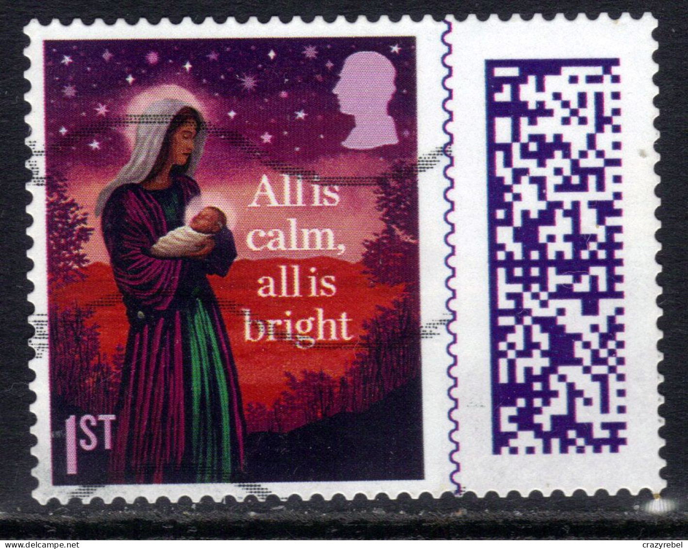 GB 2023 KC 3rd 1st Christmas Silent Night Barcode Used ( H1040 ) - Used Stamps