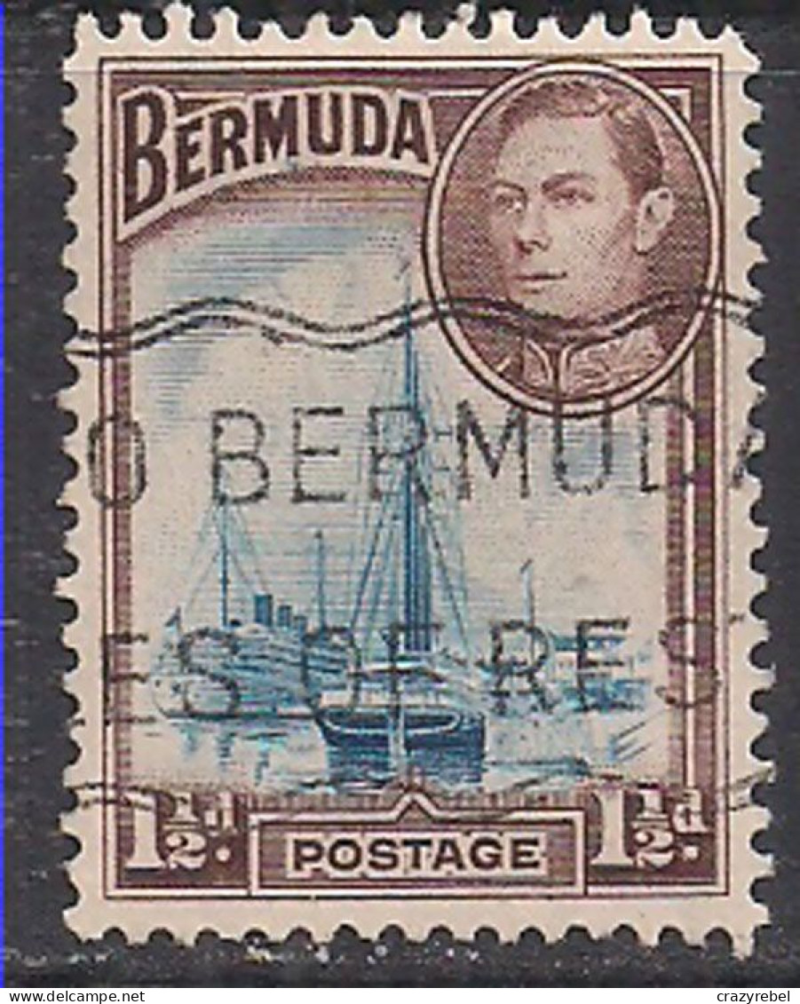 Bermuda 1938 KGV1 1 1/2d  Ships In Hamilton Harbour Used SG 111b ( C759 ) - Bermuda