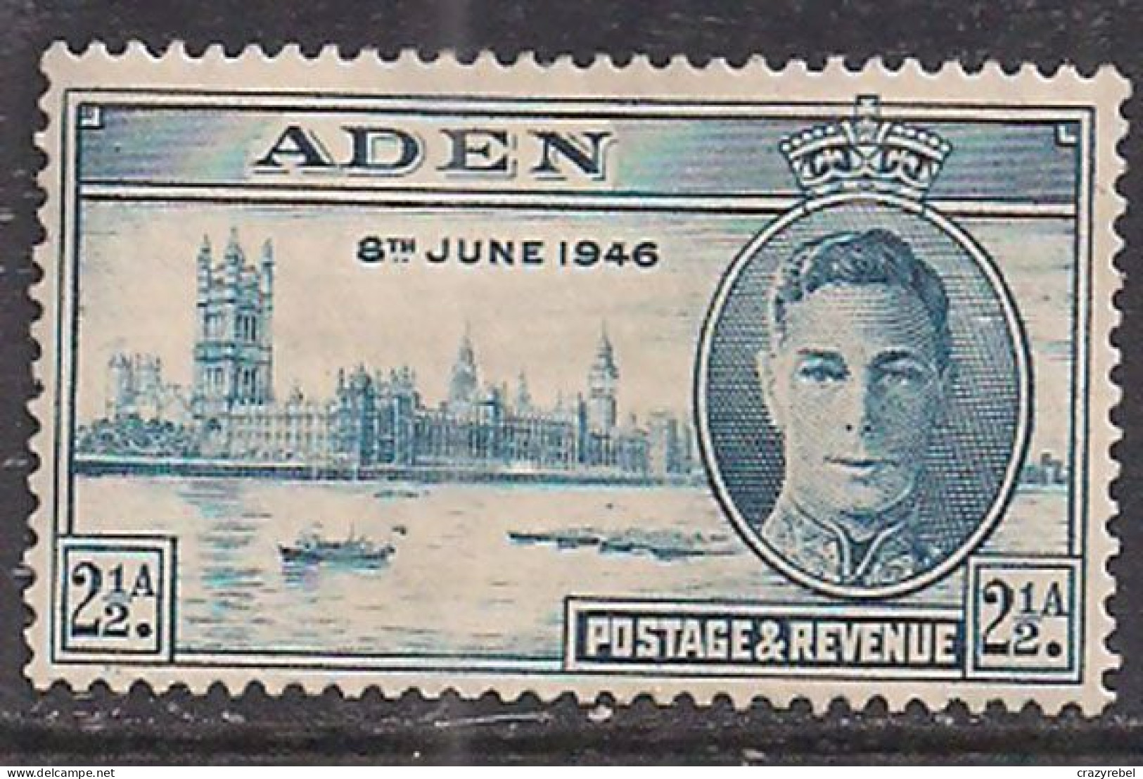 Aden 1946 KGV1 2 1/2a Victory Blue MM SG 29 ( C528 ) - Aden (1854-1963)