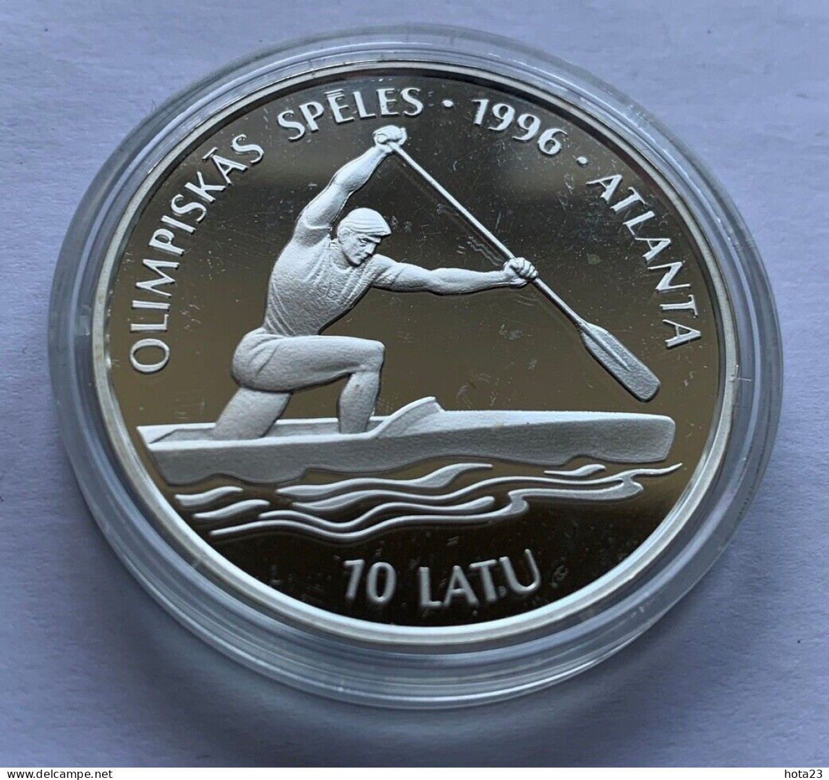 Latvia , Lettland , Lettonia SILVER PROOF 10 LATU COIN 1994 YEAR ATLANTA OLYMPIC GAMES - Letonia