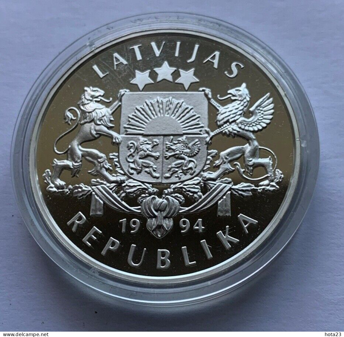 Latvia , Lettland , Lettonia SILVER PROOF 10 LATU COIN 1994 YEAR ATLANTA OLYMPIC GAMES - Latvia