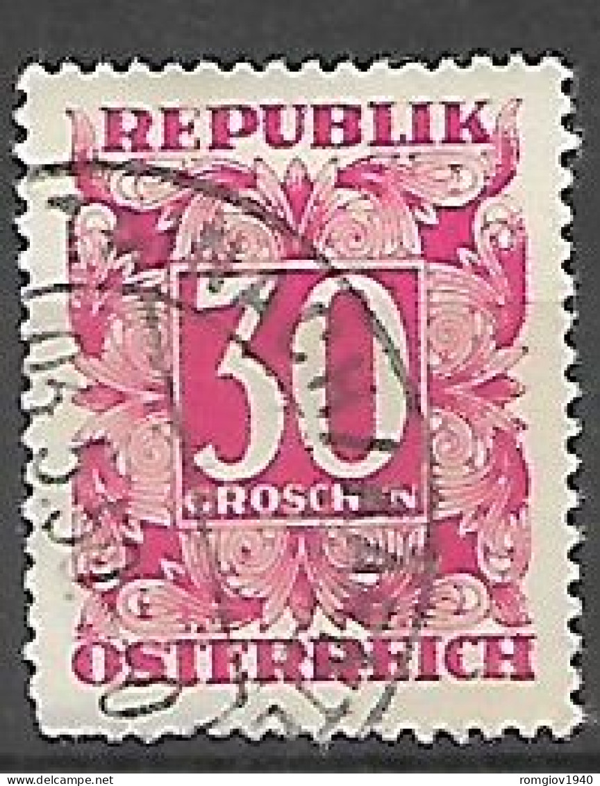 AUSTRIA 1949   SEGNATASSE  CIFRA BIANCA SU FONDO DI COLORE  UNIF. 235A  USATO VF - Portomarken