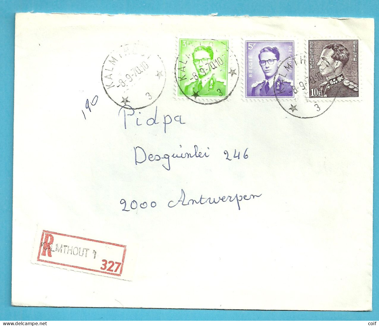 848a+1029+1068 Op Brief Aangetekend Sterstempel (Relais) * KALMTHOUT 3 *  Met Aantekenstrookje KALMTHOUT 1 - 1953-1972 Brillen