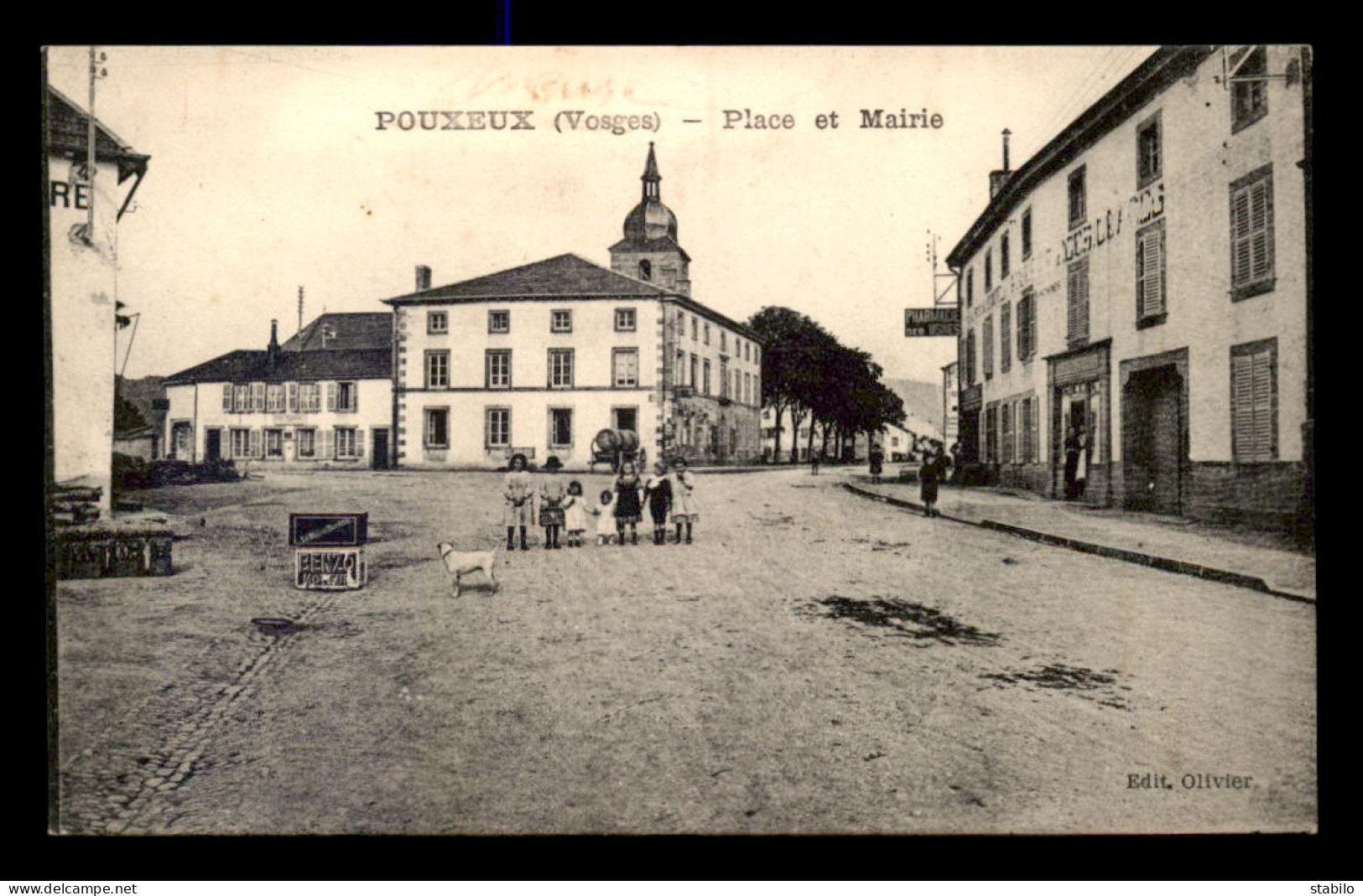 88 - POUXEUX - PLACE ET MAIRIE - PHARMACIE DES USINES - Pouxeux Eloyes