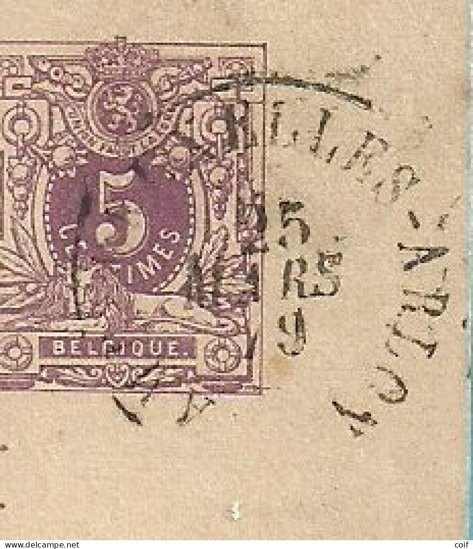 Entier Met Ambulant AMB-BRUXELLES-ARLON Met Omkaderde Naamstempel JEMELLE , Met Stempel GRUPONT - Ambulante Stempels