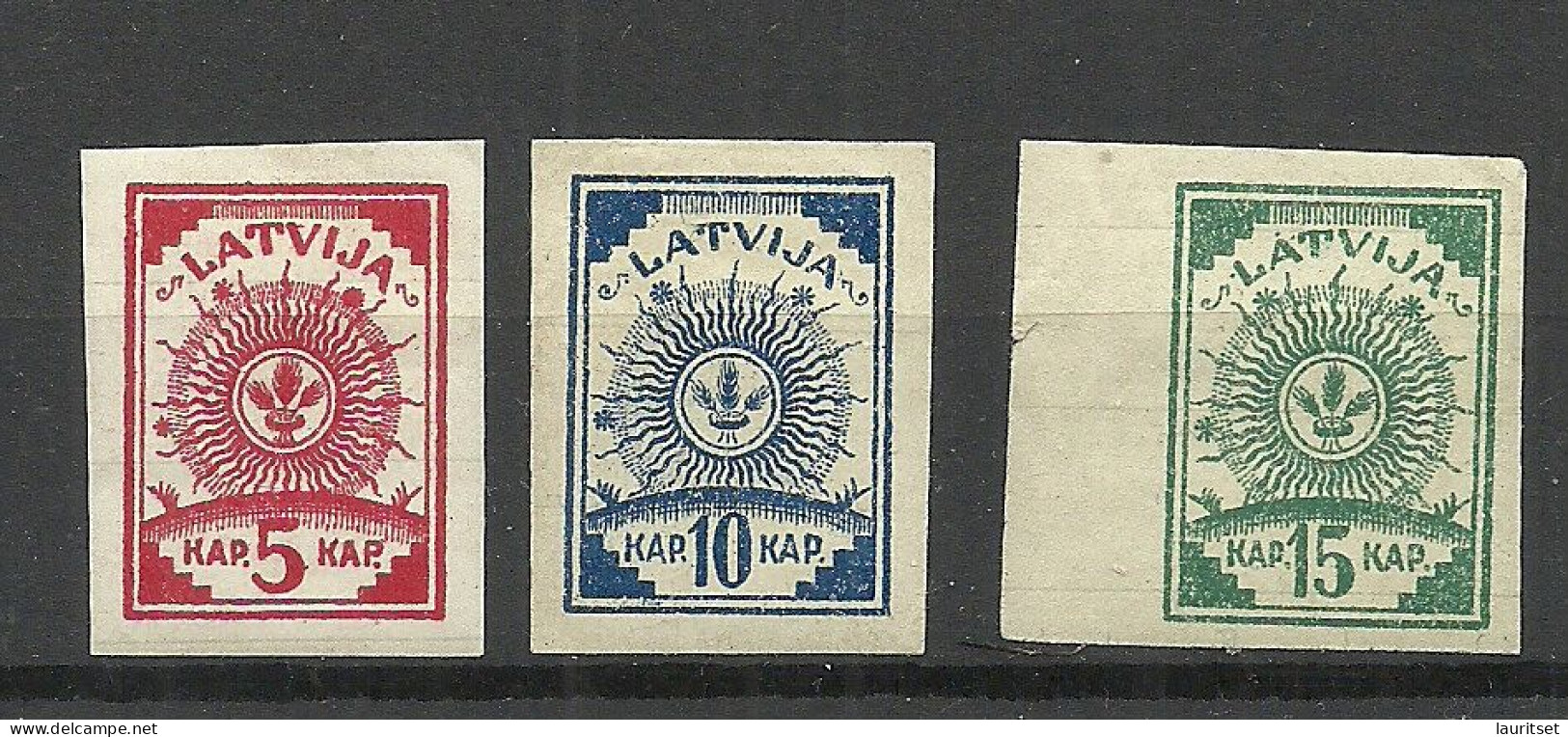 LETTLAND Latvia 1919 Michel 3 - 5 B * - Lettonie