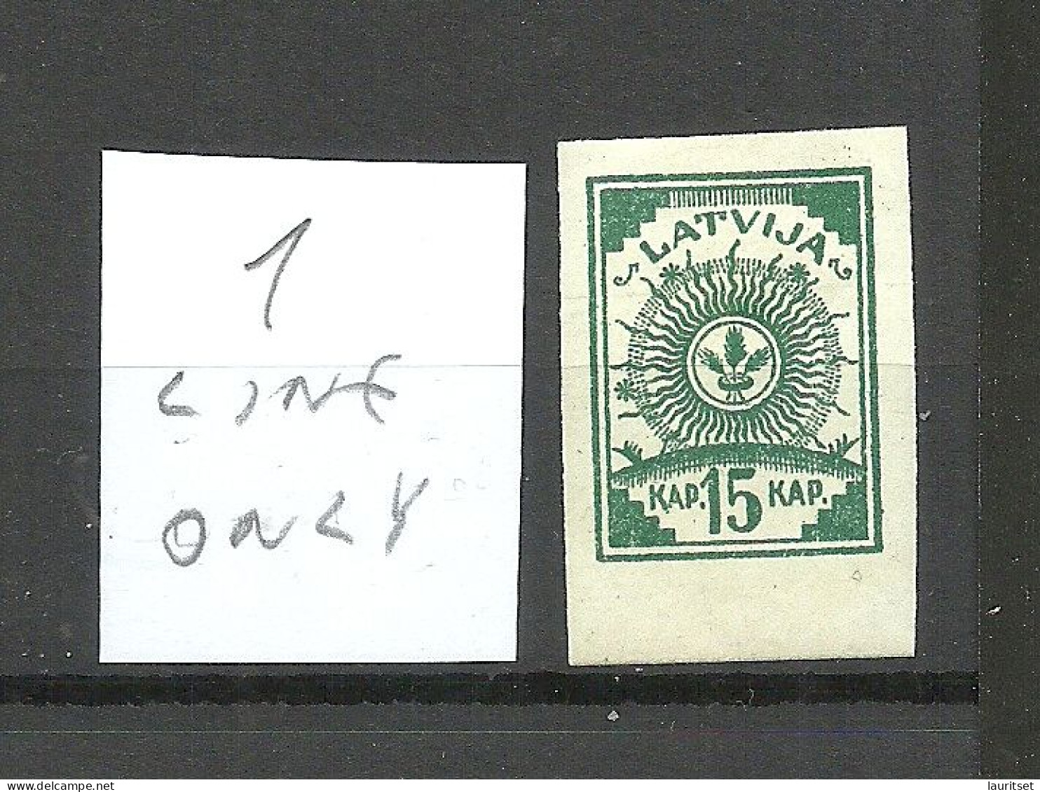 LETTLAND Latvia 1919 Michel 5 B With 1 Line Only * - Lettonie