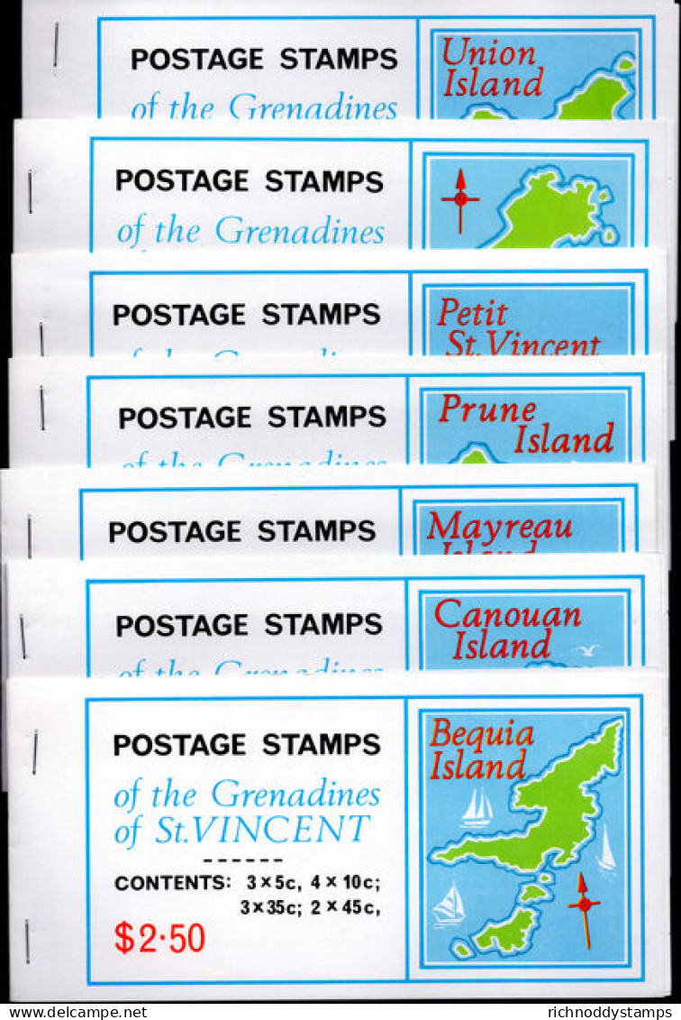 St Vincent Grenadines 1976 Tourism Set Of 7 Island Booklets Unmounted Mint. - St.Vincent (...-1979)