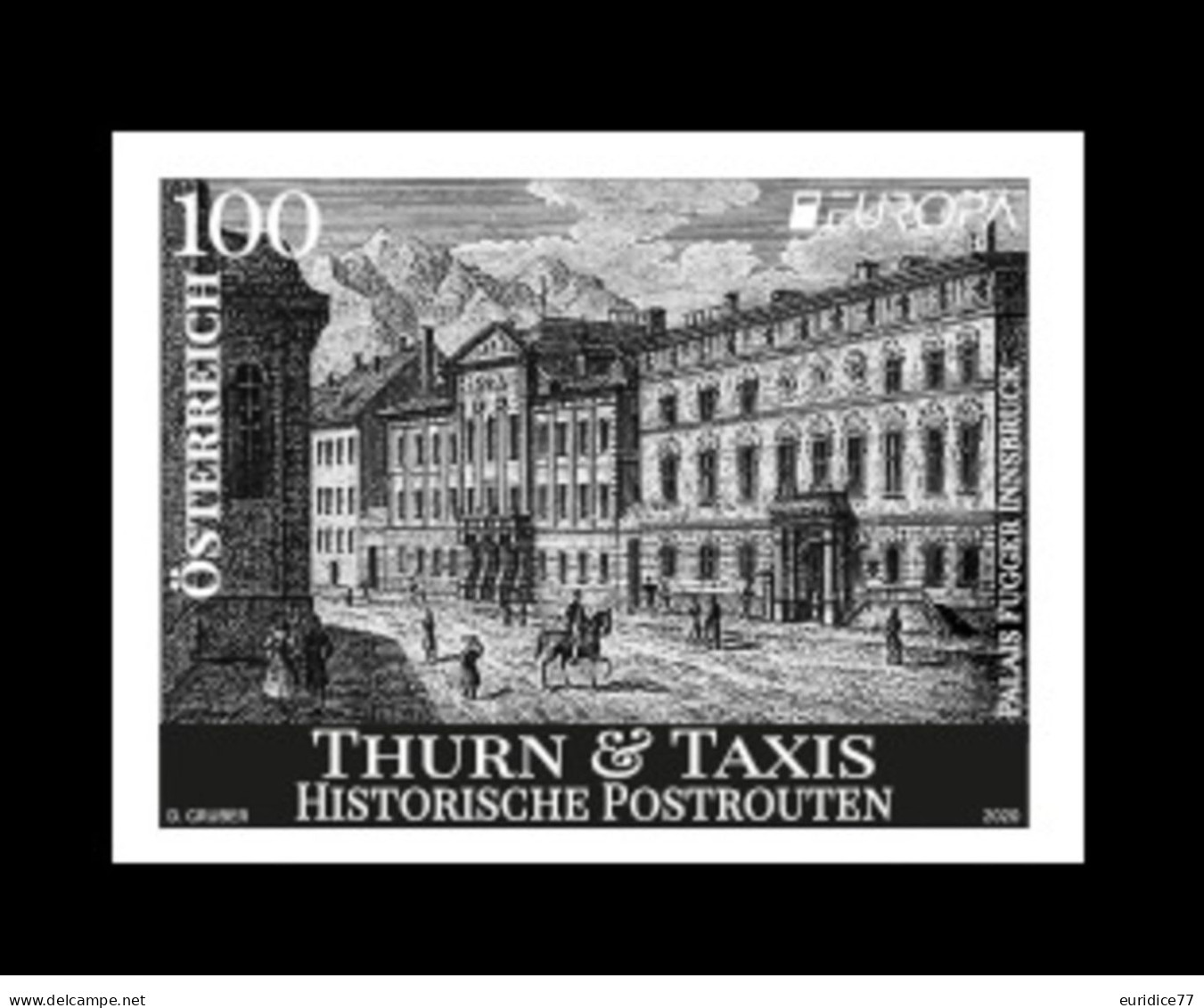 Austria 2020 - Europa 2020 – Historic Postal Routes Thurn And Taxis Black Print Mnh** - Ensayos & Reimpresiones