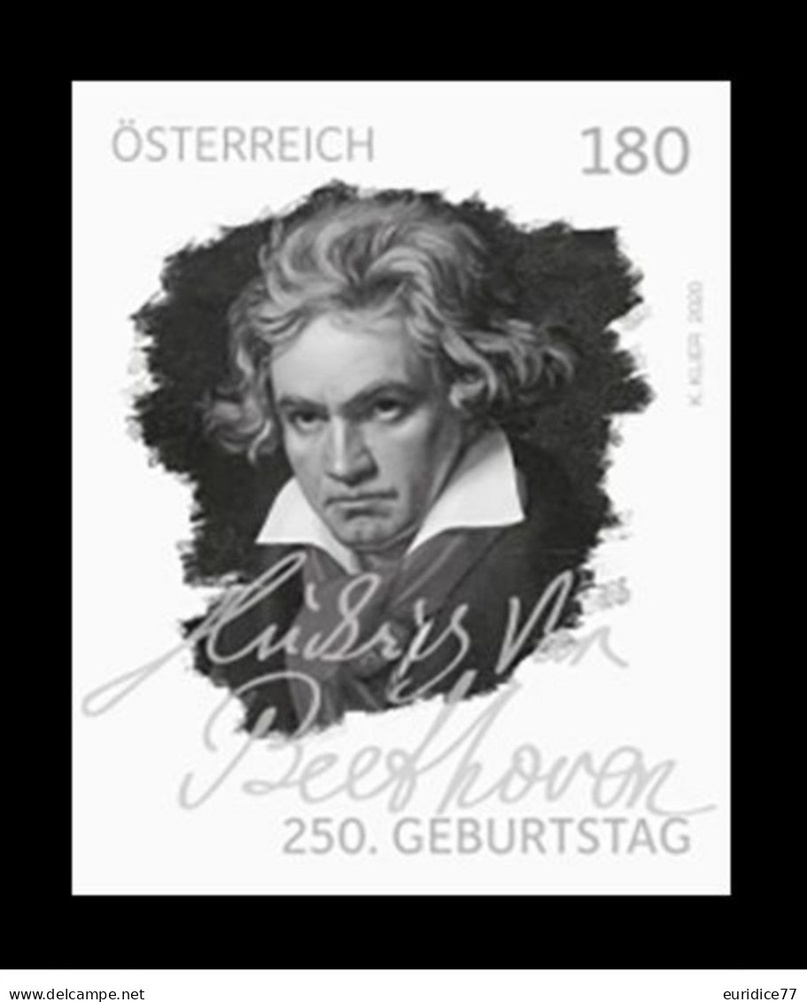 Austria 2020 - 250th Anniv. Of The Birth Of Beethoven Black Print Mnh** - Proofs & Reprints