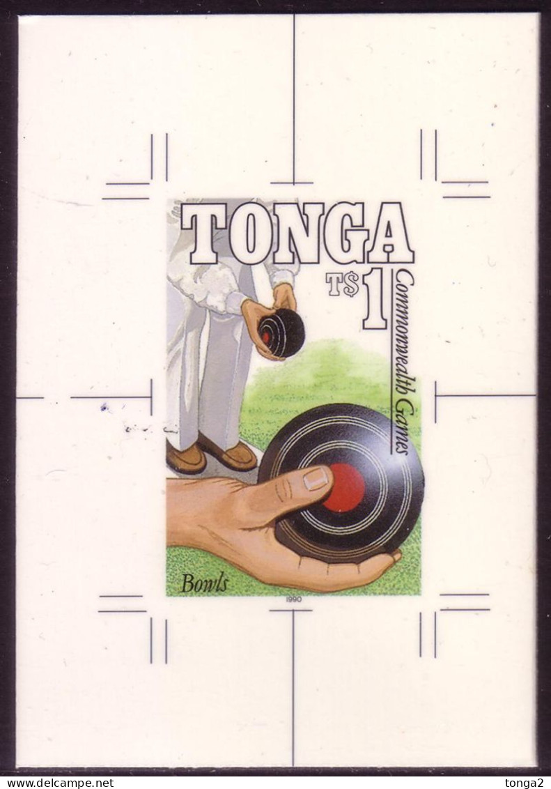 TONGA Cromalin Proof 1990 Lawn Bowls - Last Of 4 Which Exist - Boule/Pétanque