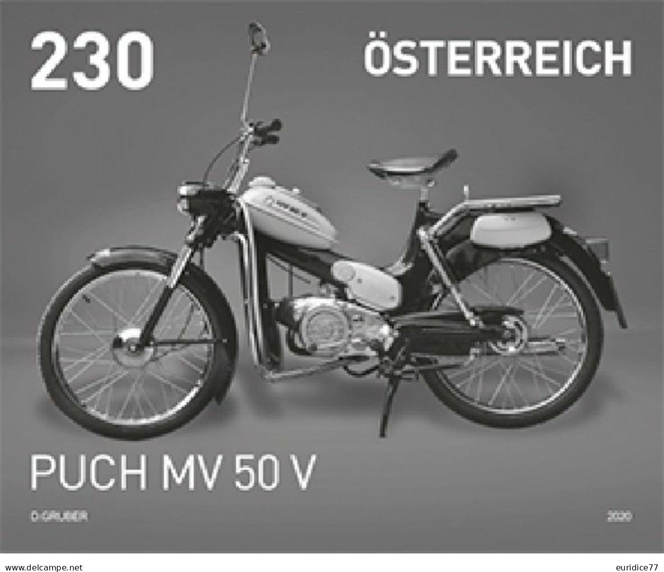 Austria 2020 - Puch MV 50 V Black Print Mnh** - Essais & Réimpressions