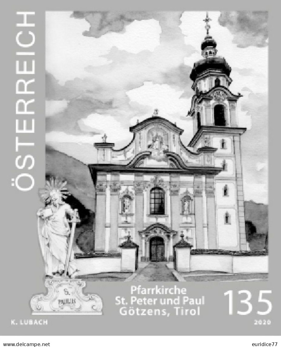 Austria 2020 - Wallfahrtskirche Götzens Black Print Mnh** - Probe- Und Nachdrucke