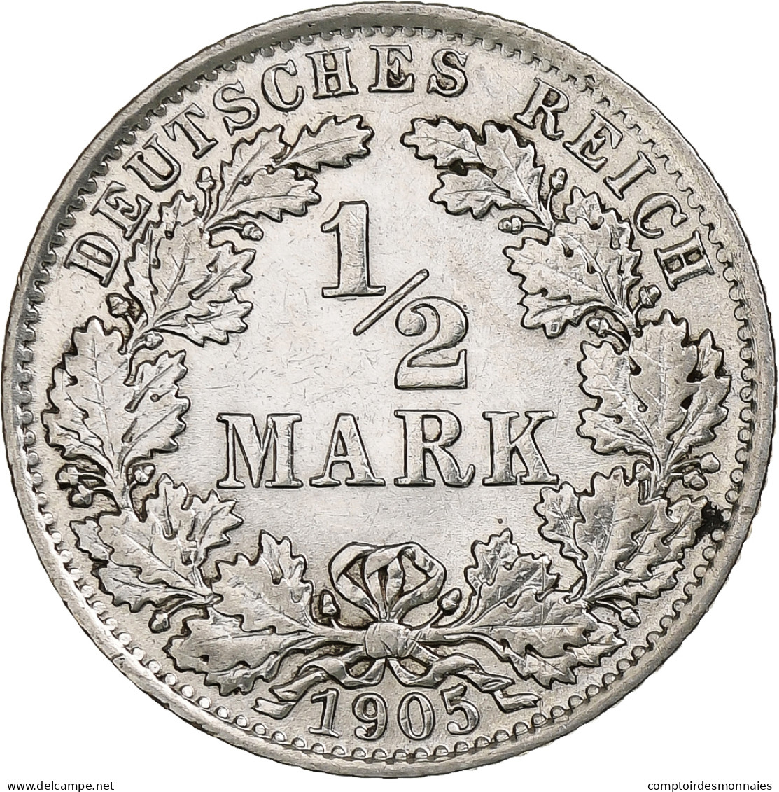 Empire Allemand, 1/2 Mark, 1905, Muldenhütten, Argent, SUP, KM:17 - 1/2 Mark