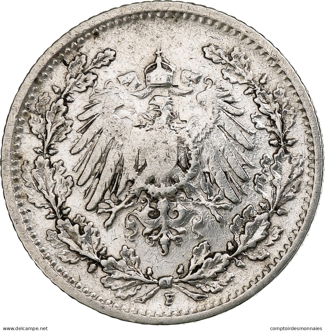 Empire Allemand, 1/2 Mark, 1905, Stuttgart, Argent, TTB - 1/2 Mark