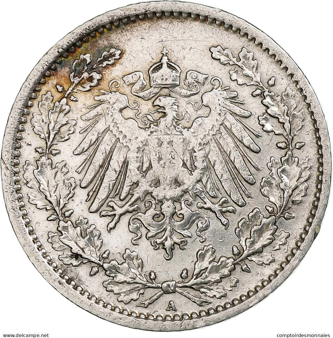 Monnaie, Allemagne, Empire., 1/2 Mark, 1905, Berlin, TB+, Argent, KM:17 - 1/2 Mark
