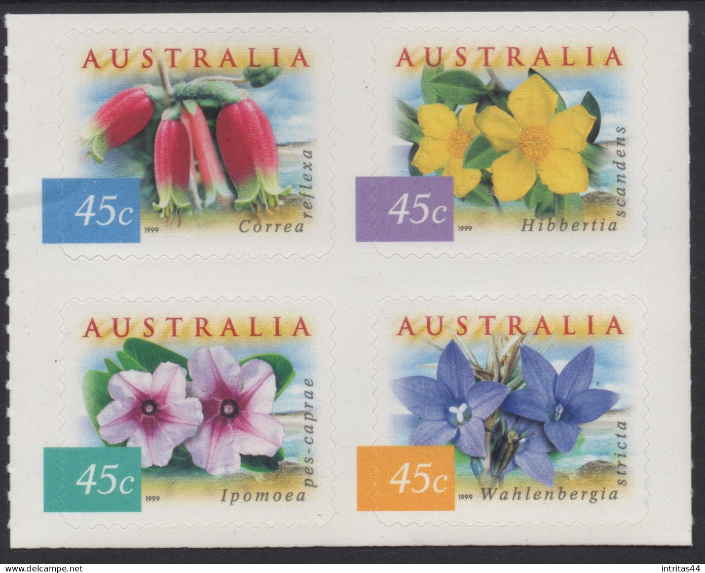 AUSTRALIA 1999  " FAUNA AND FLORA (3rd SERIES) COSTAL ENVIRONMENT FLOWERS "  BLOCK MNH - Blocks & Sheetlets