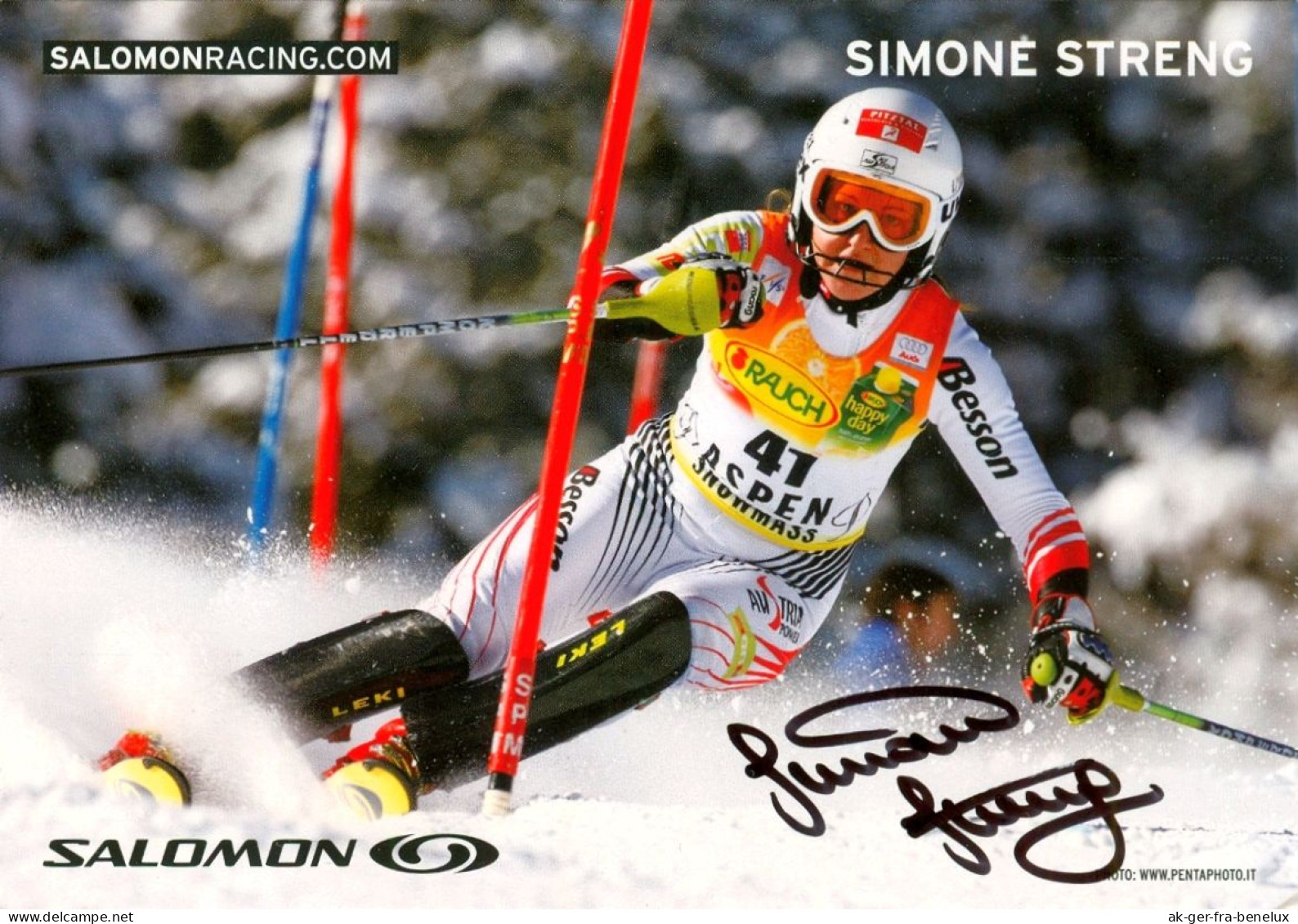 Autogramm AK Ski Alpin Simone Streng Piller Wenns Fließ In Tirol Österreich ÖSV Weltcup Salomon-Autogrammkarte Austria - Winter Sports