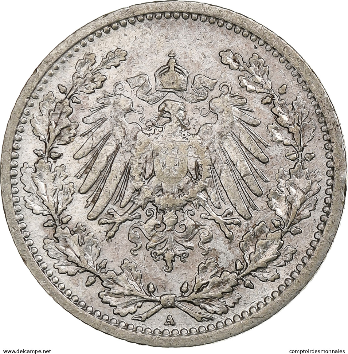 Monnaie, Allemagne, Empire., 1/2 Mark, 1905, Berlin, TB+, Argent, KM:17 - 1/2 Mark