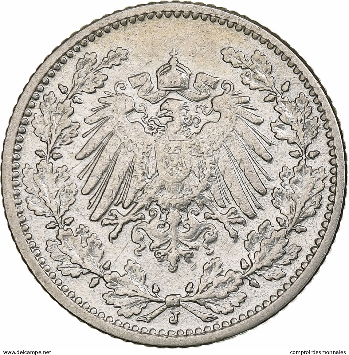 Empire Allemand, 1/2 Mark, 1905, Hambourg, Argent, TTB, KM:17 - 1/2 Mark