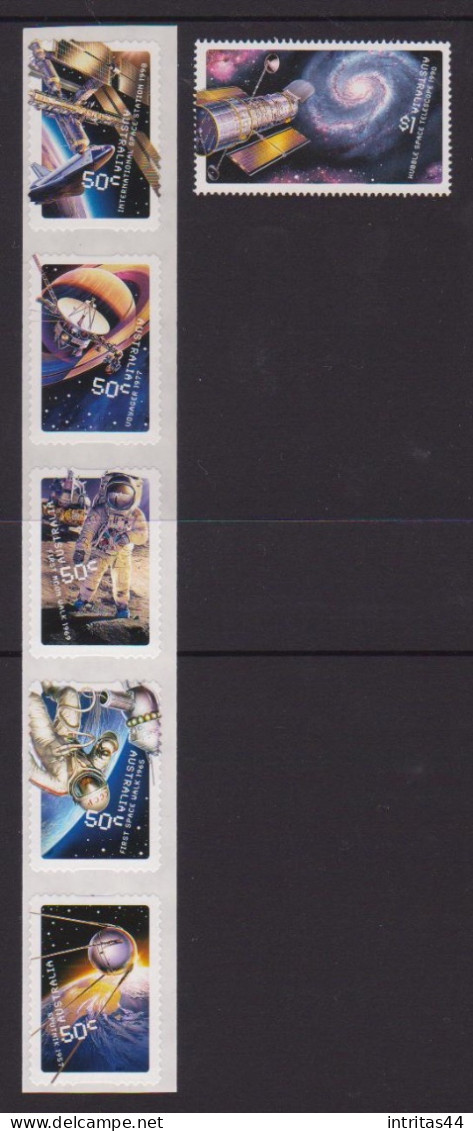 AUSTRALIA 2007 STAMP COLLECTING MONTH " BLAST OFF! 50 YEARS IN SPACE " STRIP AND STAMP MNH. - Ungebraucht