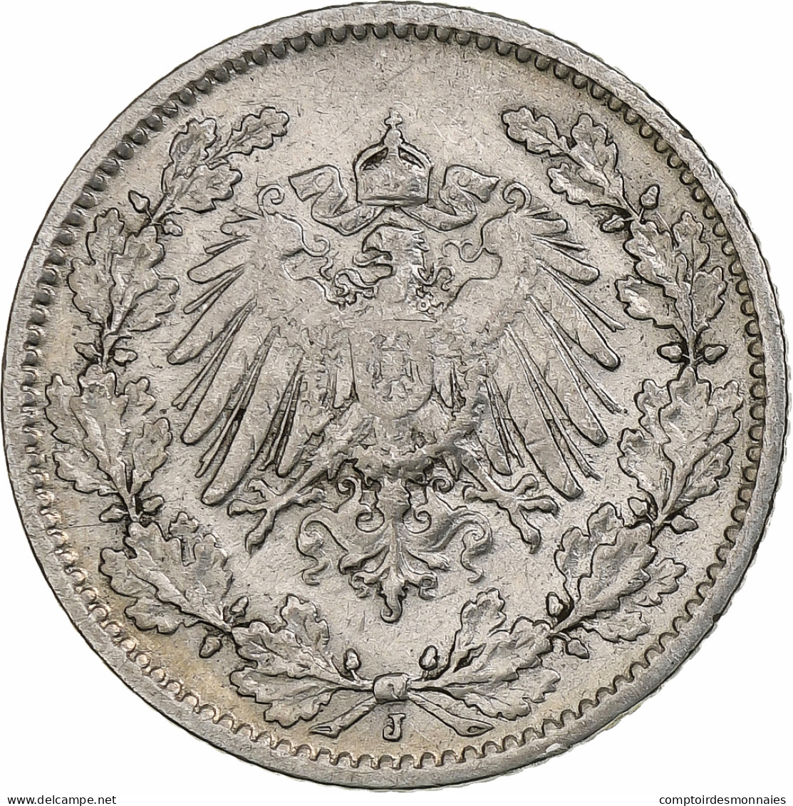 Allemagne, Empire., 1/2 Mark, 1905, Hambourg, Argent, TB+, KM:17 - 1/2 Mark