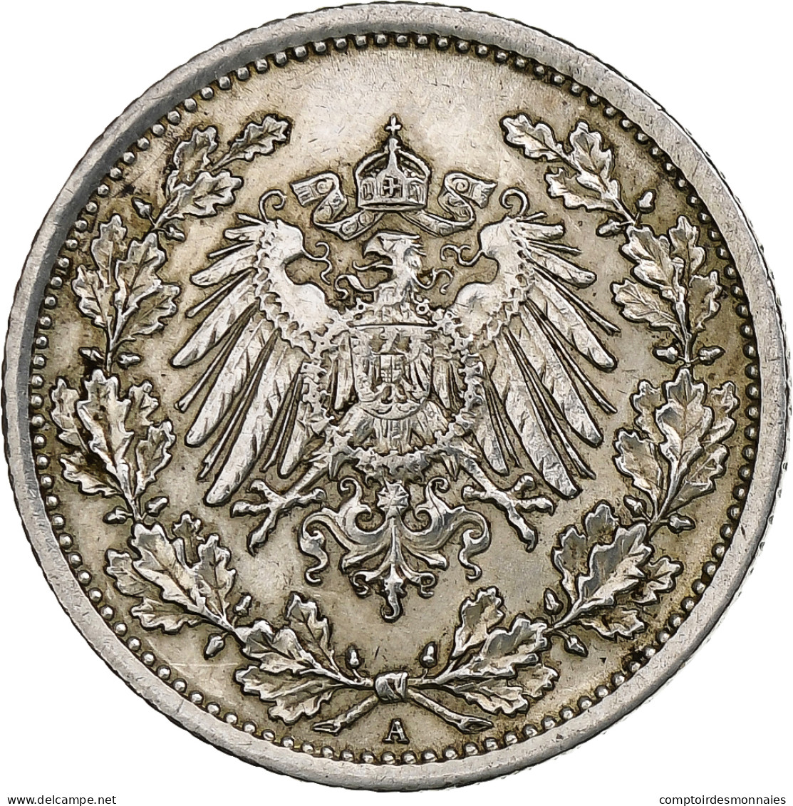 Empire Allemand, 1/2 Mark, 1915, Berlin, Argent, TTB+, KM:17 - 1/2 Mark