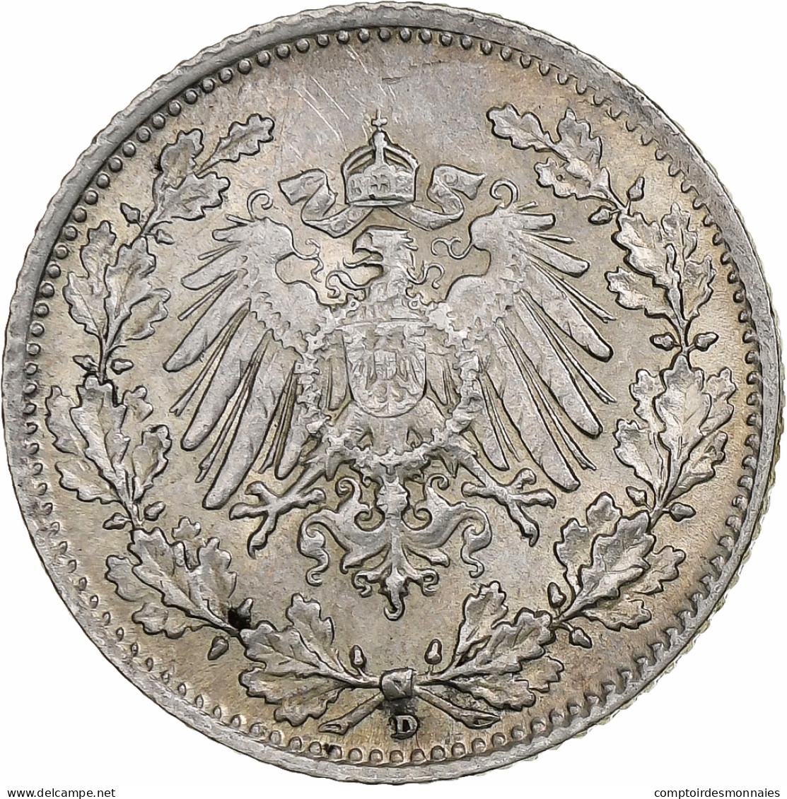 Empire Allemand, 1/2 Mark, 1915, Munich, Argent, TTB, KM:17 - 1/2 Mark